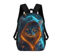 sinyumoney Grey Cat Glowing at Night Mochila Escolar Para Niñas Mochila Impermeable Mochila Informal De Día Mochila Ligera Para Niño Y Niña Mochila Escolar 17inch