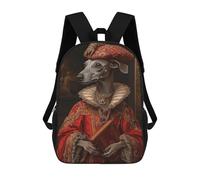 sinyumoney Greyhound Noble Scholar Renaissance Dog Portrait Mochila Escolar Para Niños Y Niñas, Mochila Informal De Viaje, Mochila De Gran Capacidad Para El Día A Día 17inch