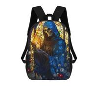 sinyumoney Grim Reaper Stained Glass Mochila Escolar Para Niños, Mochila Escolar De Gran Capacidad Para Niños, Mochila Escolar 3D, Regalos Para Niños 17inch
