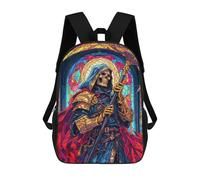 sinyumoney Grim Reaper Stained Glass Mochila Escolar Secundaria Informal Para Viajes, Mochilas Para La Escuela Secundaria, Para Acampar, Aventuras Al Aire Libre Y Viajes Diarios 17inch