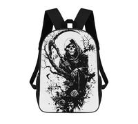 sinyumoney Grim Reaper with Scythe And Roses Mochila Escolar Para Niñas Mochila Impermeable Mochila Informal De Día Mochila Ligera Para Niño Y Niña Mochila Escolar 17inch