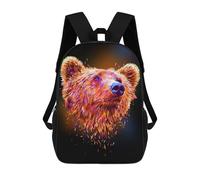 sinyumoney Grizzly Bear Abstract Mochilas Infantiles Impresas En 3D, Mochilas De Moda Informales, Mochilas De Viaje Bonitas, Mochilas Informales Para Exteriores Para Niños Y Niñas 17inch