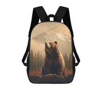 sinyumoney Grizzly Bear Art Mountains Mochilas Para Niños, Mochilas Escolares Personalizadas En 3D Para Niños Y Niñas, Mochilas Escolares Grandes, Mochilas Informales Para El Día A Día 17inch