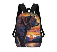 sinyumoney Grizzly Bear Style 2 Mochilas Infantiles Impresas En 3D, Mochilas De Moda Informales, Mochilas De Viaje Bonitas, Mochilas Informales Para Exteriores Para Niños Y Niñas 17inch