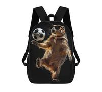 sinyumoney Groundhog Soccer Star Mochila Infantil, Mochila Escolar Impresa En 3D, Mochila Para Niños Y Niñas, Mochila Escolar Ajustable Para La Escuela Primaria 17inch