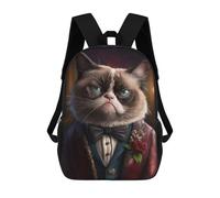 sinyumoney Grumpy Cat Fancy Suit Mochila Escolar/de Negocios, Resistente, Para Portátil, Para La Escuela/trabajo/viajes 17inch