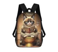 sinyumoney Grumpy Cat Reading Book Mochilas Infantiles Impresas En 3D De 17 Pulgadas. Mochila Escolar Informal Impresa En 3D Para Niños De Primaria Y Secundaria.