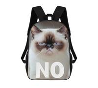 sinyumoney Grumpy Cat Says No Mochila Escolar Infantil De Moda Informal Mochilas Infantiles Impresas En 3D Mochila Grande Para Niño 17inch