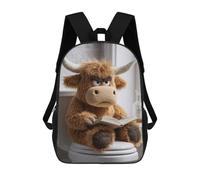 sinyumoney Grumpy Highland Cow Reading on Toilet Mochilas Infantiles Impresas En 3D De 17 Pulgadas. Mochila Escolar Informal Impresa En 3D Para Niños De Primaria Y Secundaria.