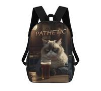 sinyumoney Grumpy Judgmental Beer Cat Mochilas Informales Para Niños, Mochila Escolar Para Adolescentes, Niñas Y Niños, Mochilas Para Libros 17inch