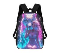 sinyumoney Guardian with Neon Wolf Mochilas Escolares, De Viaje Y Universitarias Para La Escuela/trabajo/viajes 17inch
