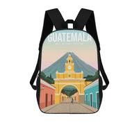 sinyumoney Guatemala Arco De Santa Catalina Mochilas Para Niños Mochila Escolar Mochila Escolar Impresa En 3D Para Niños Estudiantes De Primaria Y Secundaria 17inch
