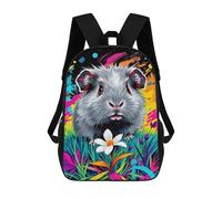 sinyumoney Guinea Pig in Flowers Mochila Infantil, Mochila Escolar Impresa En 3D, Mochila Para Niños Y Niñas, Mochila Escolar Ajustable Para La Escuela Primaria 17inch