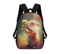 sinyumoney Guinea Pig with A Flower Mochila Escolar Infantil Impresa En 3D 17inch Mochilas De Moda Para Niños De Primaria Y Secundaria