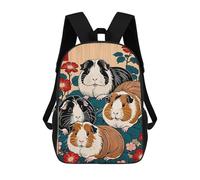 sinyumoney Guinea Pigs in Japanese Style Mochila Escolar Para Niños De 17 Pulgadas, Mochila Informal De Viaje Para Niños Y Niñas, Mochila De Gran Capacidad Para El Día A Día 17inch
