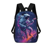 sinyumoney Guitar Astronaut in Space Mochila Escolar Grande Resistente Al Agua Para Portátil Para Niñas, Niños Y Adolescentes 17inch