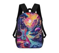 sinyumoney Guitar Fantasy Landscape Mochilas Infantiles Impresas En 3D, Mochilas De Moda Informales, Mochilas De Viaje Bonitas, Mochilas Informales Para Exteriores Para Niños Y Niñas 17inch