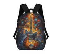 sinyumoney Guitar in Space Art Print Mochila Grande Para Portátil Resistente Al Agua Para La Escuela - Perfecta Para Viajes, Trabajo Y Uso Diario 17inch