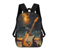 sinyumoney Guitar in Space Artwork Mochila Escolar Grande Resistente Al Agua Para Portátil Para La Escuela/trabajo/viajes 17inch