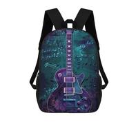 sinyumoney Guitar Music Notes Background Mochilas De 17 Pulgadas Para Niños, Mochilas Escolares Impresas En 3D Para Estudiantes De Primaria Y Secundaria, Para Niños Y Niñas.