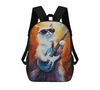 sinyumoney Guitar Playing Cat Art Print Mochila Escolar Grande Resistente Al Agua Para Portátil Para Adolescentes, Niñas, Niños, Mujeres Y Hombres 17inch