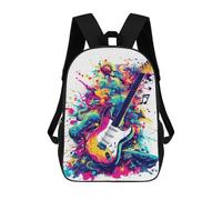 sinyumoney Guitar Watercolor Music Mochila Escolar Para Niños Mochila Escolar Impresa En 3D Mochila Escolar De Moda Para Niños De Primaria Y Secundaria 17inch