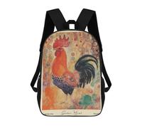 sinyumoney Gustav Klimt Rooster Farm Mochilas Impresas En 3D Para Niños 17inch Mochilas De Moda Informales Para El Día A Día, Bolsas De Viaje, Mochilas Informales Para Exteriores Para Niños Y Niñas