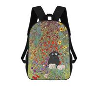 sinyumoney Gustsav Klimt Funny Dog Garden Mochila Escolar Impresa En 3D 17inch Mochila Escolar Infantil Mochilas De Viaje Mochila Informal De Moda Para Niños Y Estudiantes