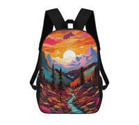 sinyumoney Halloween Ballerina in Enchanted Bosque Mochila Escolar, Mochila Casual Para La Escuela, El Trabajo Y Viajes Para Hombres, Mujeres Y Adolescentes, Mountain Sunset Serenity, 17"