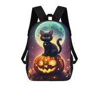 sinyumoney Halloween Black Cat Pumpkin Scene Mochilas Infantiles Mochila Escolar Impresa En 3D Para Niños Mochilas De Viaje Bolsas Para Libros Para Niños 17inch Mochila Escolar
