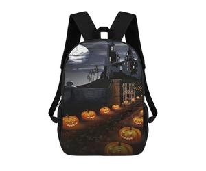 sinyumoney Halloween Castle Pathway Scene Mochila Escolar Grande Para Niños - Perfecta Para Viajes, Trabajo Y Uso Diario 17inch