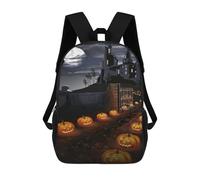 sinyumoney Halloween Castle Pathway Scene Mochilas Para Niños 17inch Mochila Escolar Mochila Escolar Impresa En 3D Para Niños De Primaria Y Secundaria