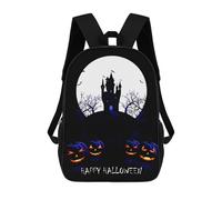 sinyumoney Halloween Castle & Pumpkins Mochila Escolar Para Niños De 17 Pulgadas, Mochila Informal De Viaje Para Niños Y Niñas, Mochila De Gran Capacidad Para El Día A Día 17inch