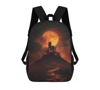 sinyumoney Halloween Castle with Full Moon -2 Mochila Escolar Grande Resistente Al Agua Para Portátil Para Adolescentes, Niñas, Niños, Mujeres Y Hombres 17inch