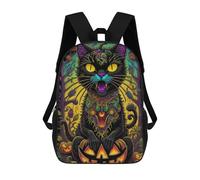 sinyumoney Halloween Cat Artwork Mochilas Escolares Impresas En 3D, Mochila Escolar Informal Para Niños, Mochila Escolar De Moda Para Estudiantes De Secundaria 17inch