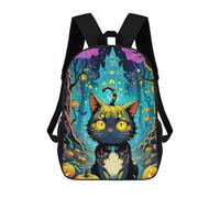 sinyumoney Halloween Cat in Forest Mochila Escolar Infantil Impresa En 3D Para Niños, Mochilas De Viaje, Bolsas Para Libros, Mochila Escolar Infantil 17inch