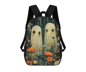 sinyumoney Halloween Floral Night Mochila De Día Mochila De Negocios Mochila Impermeable Para Libros Para Hombres/mujeres 17inch