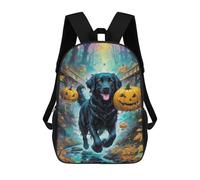 sinyumoney Halloween Forest with Black Dog Mochilas Informales Para Niños, Mochila Escolar Para Adolescentes, Niñas Y Niños, Mochilas Para Libros 17inch