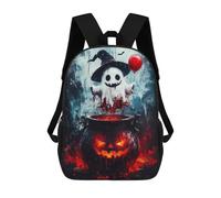 sinyumoney Halloween Ghost with Cauldron Mochila De Peluche Con Dibujos Animados, Mochila 3D Para Niños, Bolsa Escolar, Idea De Regalo De Cumpleaños Para Niños Y Niñas 17inch