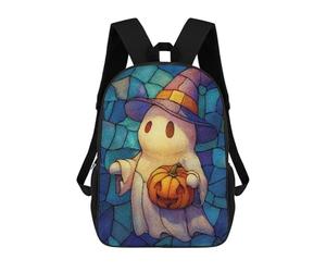 sinyumoney Halloween Ghost with Pumpkin And Hat Mochila Escolar Resistente Al Agua, Mochila De Negocios Para Hombres, Mujeres Y Adolescentes 17inch