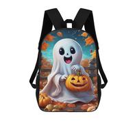 sinyumoney Halloween Ghost with Pumpkin Mochila Escolar Mochila De Día Mochila De Negocios Mochila Impermeable Para Libros Para Niños/Niñas/Adolescentes 17inch