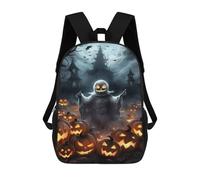 sinyumoney Halloween Ghost with Pumpkins-2 Mochila Escolar Grande Para Niños Para El Campus, Actividades Al Aire Libre, Viajes Y Deportes 17inch