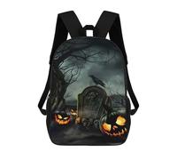 sinyumoney Halloween Graveyard Scene Mochila Escolar Infantil Impresa En 3D, Mochila Informal De Moda Para Niños, Mochila De Viaje De Alta Capacidad Para Libros Para Niños 17inch