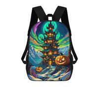 sinyumoney Halloween Haunted Castle Mochila Escolar Impresa En 3D Para Niños Y Niñas, Mochila Escolar, Mochila De Viaje Para Niños 17inch