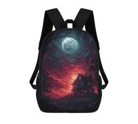 sinyumoney Halloween Haunted House -5 Mochila Escolar Grande Para Niños, Niñas, Adolescentes, Hombres Y Mujeres 17inch