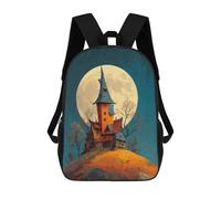 sinyumoney Halloween Haunted House Mochila Escolar Ligera Para Aeropuerto Y Universidad Para Estudiantes. Mochila Para La Escuela/trabajo/viajes 17inch