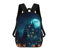 sinyumoney Halloween Haunted House Mochila, Mochila Escolar Impresa En 3D, Bolsa Para El Almuerzo Escolar, Mochila De Viaje, Mochila Para Amigos, Mochila Escolar Para Niñas Y Niños 17inch