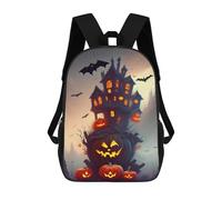sinyumoney Halloween Haunted House Scene-2 Mochila Escolar, Mochila De Día, Mochila De Negocios, Mochila Impermeable Para Libros Para Niñas, Niños Y Adolescentes 17inch