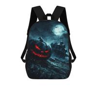 sinyumoney Halloween Haunted House Scene-2 Mochilas De 17 Pulgadas Para Niños, Mochilas Escolares Impresas En 3D Para Estudiantes De Primaria Y Secundaria, Para Niños Y Niñas.