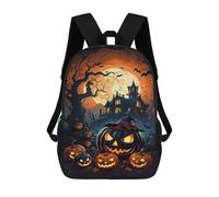 sinyumoney Halloween Haunted House Scene-3 Mochila Escolar De 17 Pulgadas Impresa En 3D Mochilas Infantiles Mochila Genial Impresa En 3D Para Niños De Primaria Y Secundaria